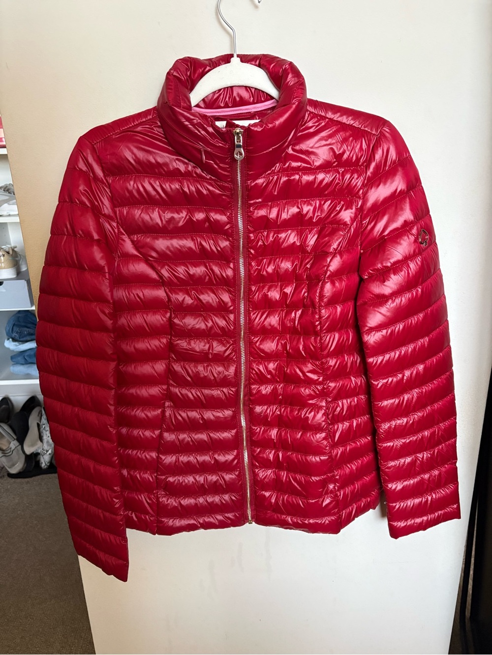 kate spade Shiny Quilted Puffer Jacket - Bright Red